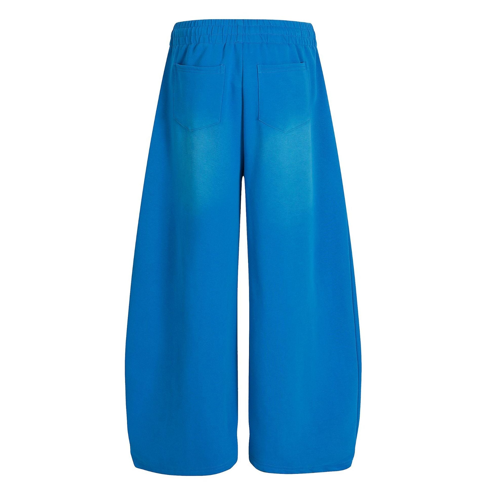 Letter Print Deconstruction Wide Leg Barrel Sweatpants