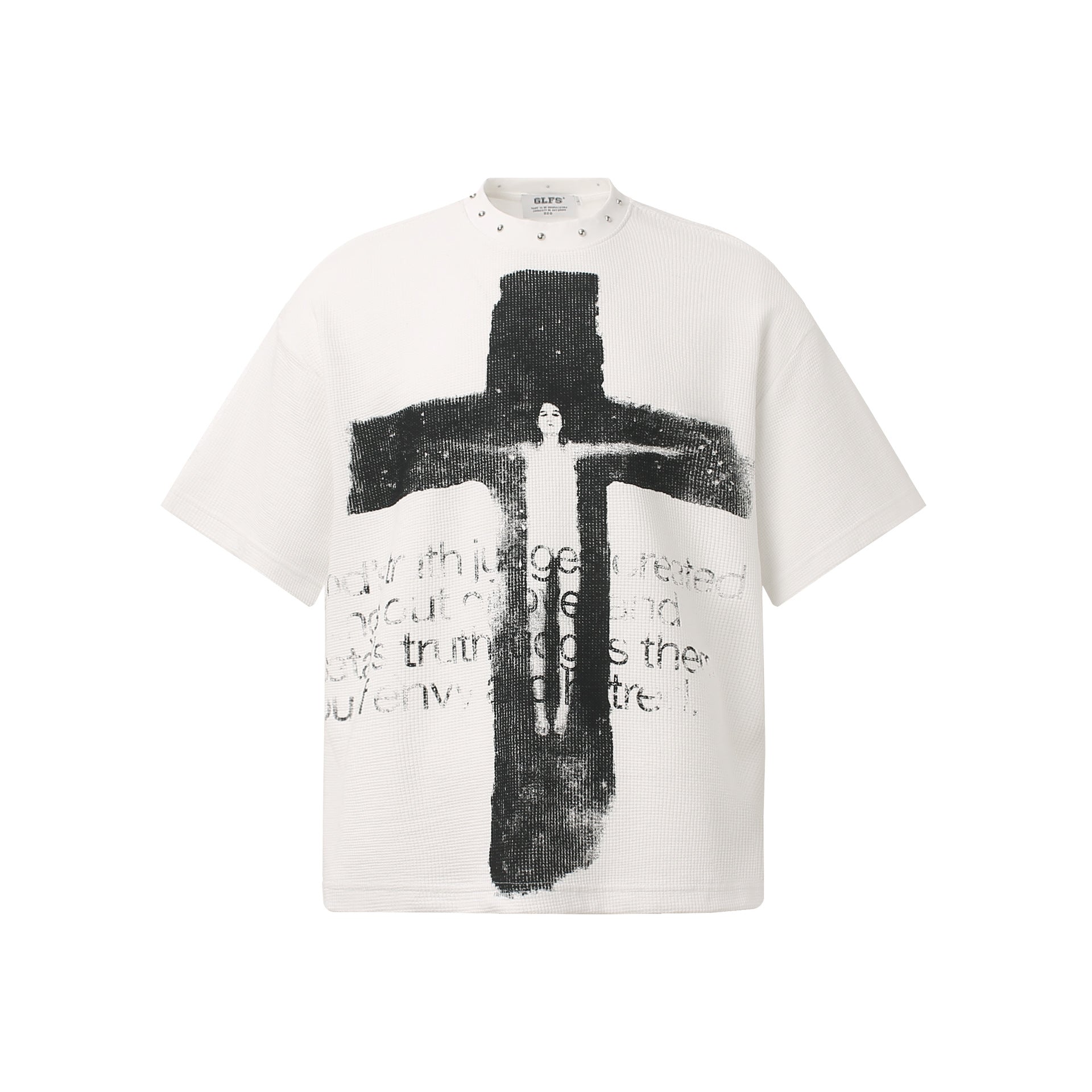 Cross Figure Studs Short Sleeve T-Shirt