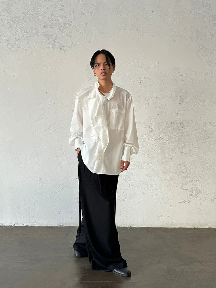 French Ruffle Long Sleeve Shirt