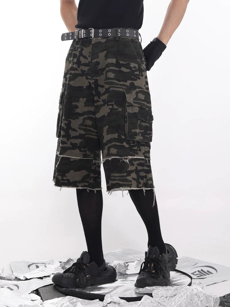 Camouflage Cargo Patchwork Short