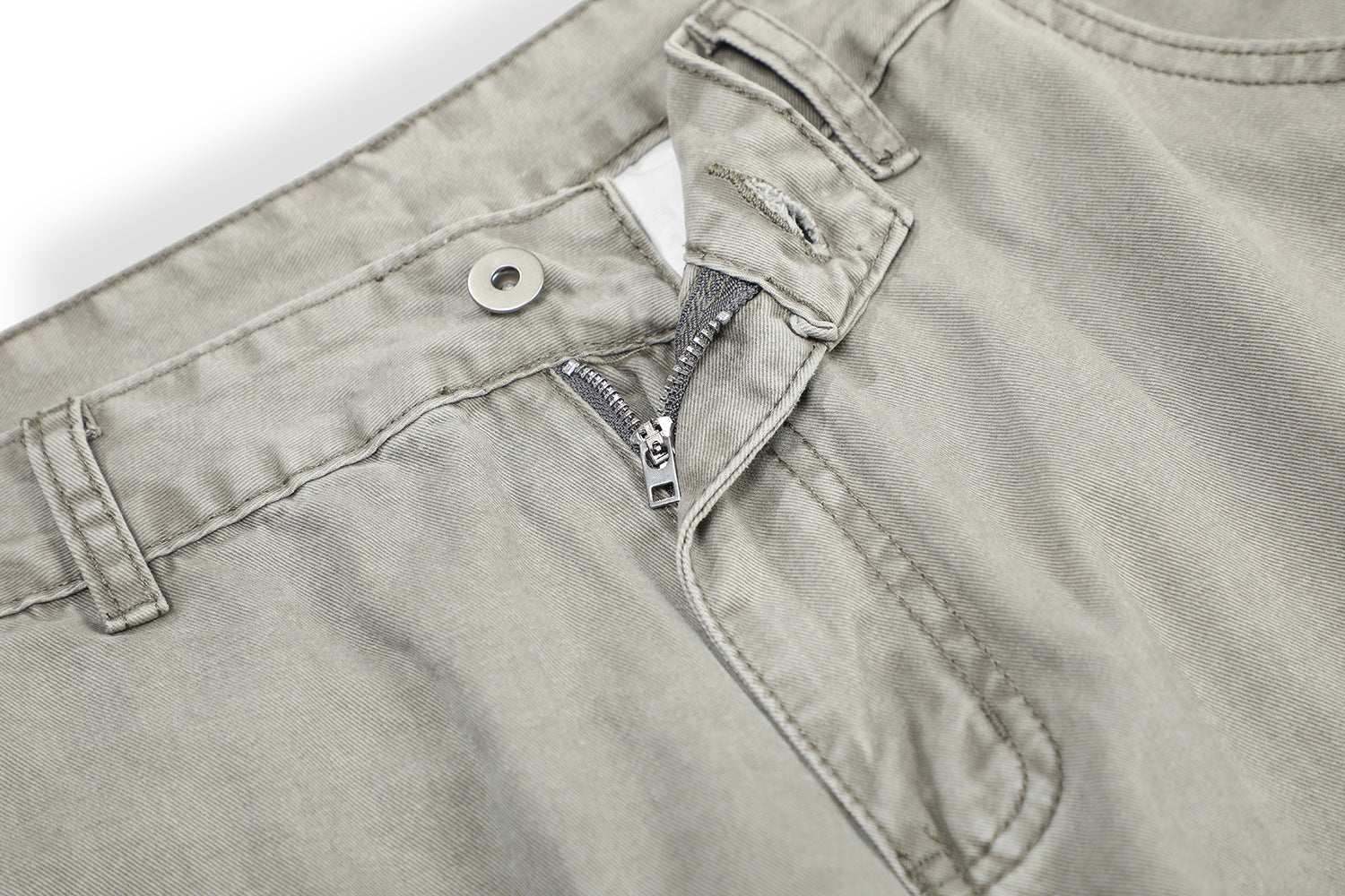 Multi-Pocket Deconstruction Curved Wide Leg Denim Jeans