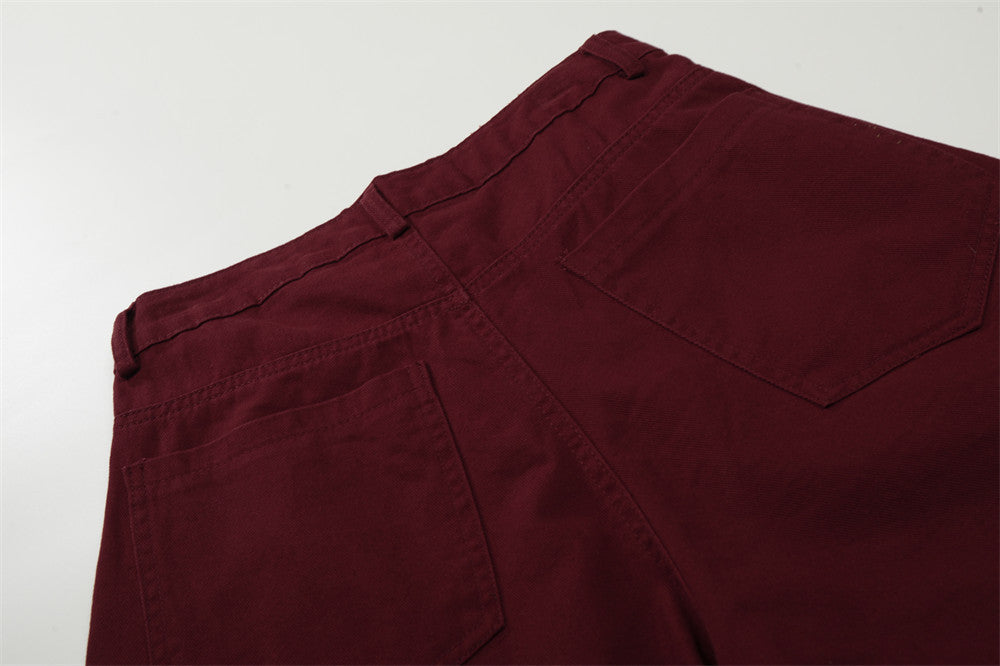 Grafische Cropped-Hose mit weitem Bein