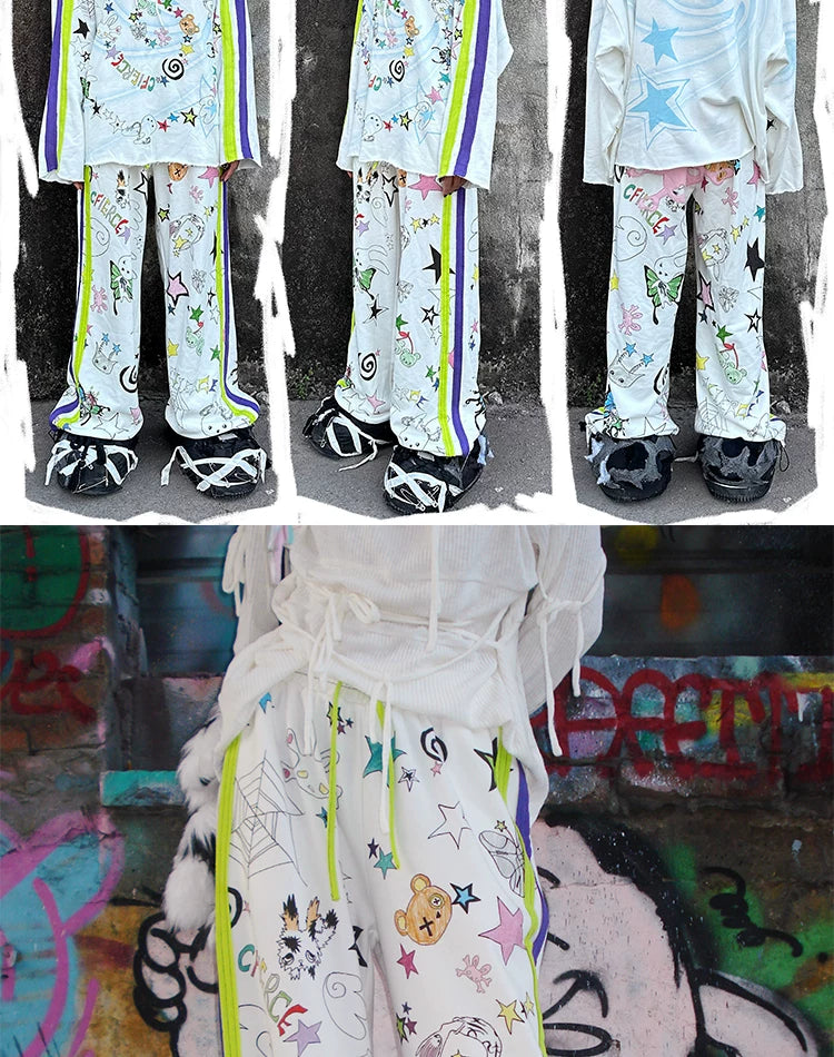 Pantalones de chándal con estampado de grafiti