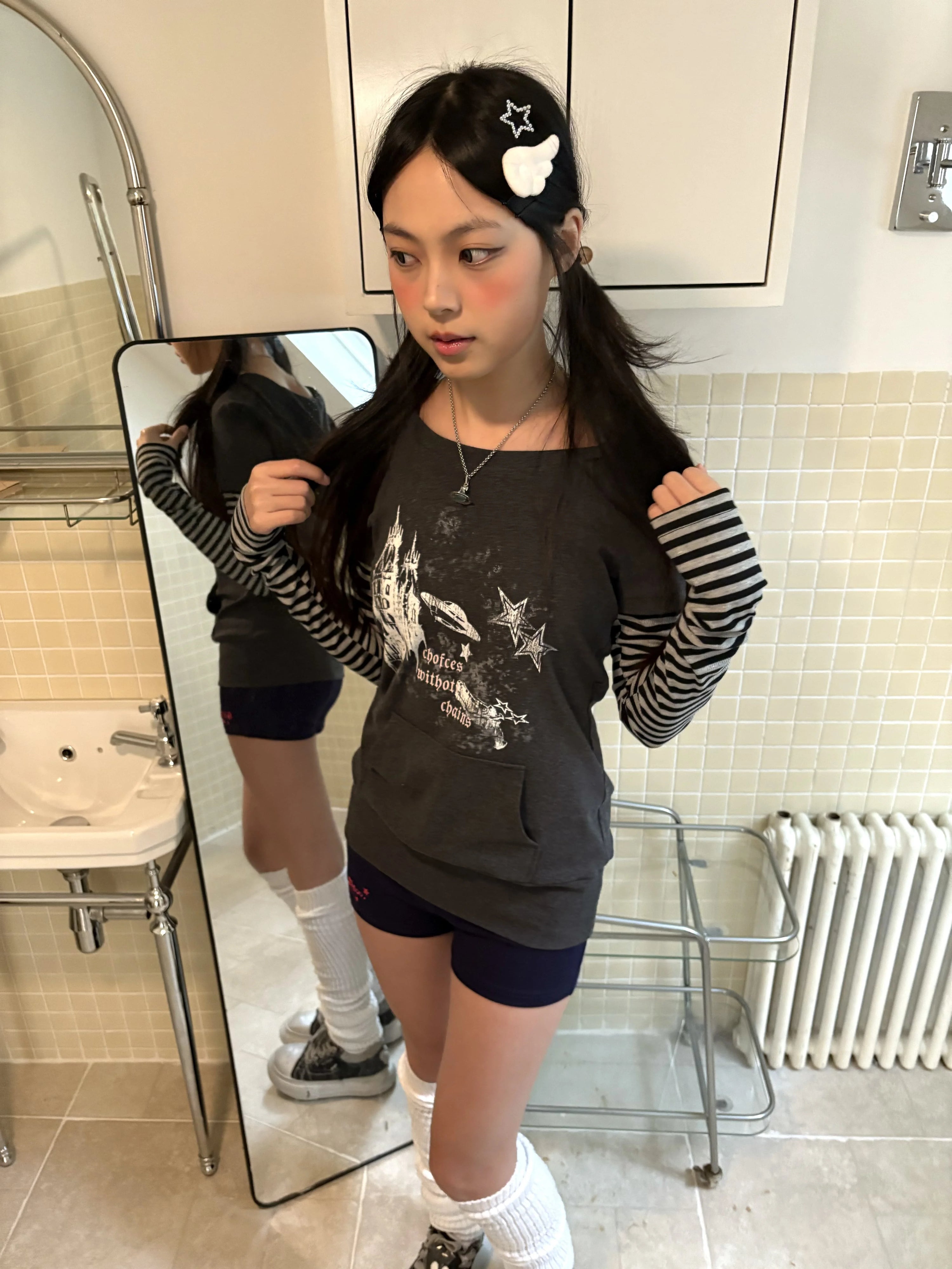 Stripe Patchwork Pullover Hoodie