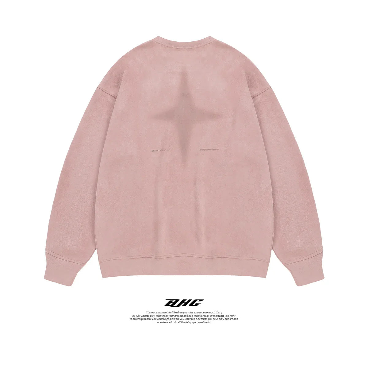 Overize Suede Round Neck Sweatshirt