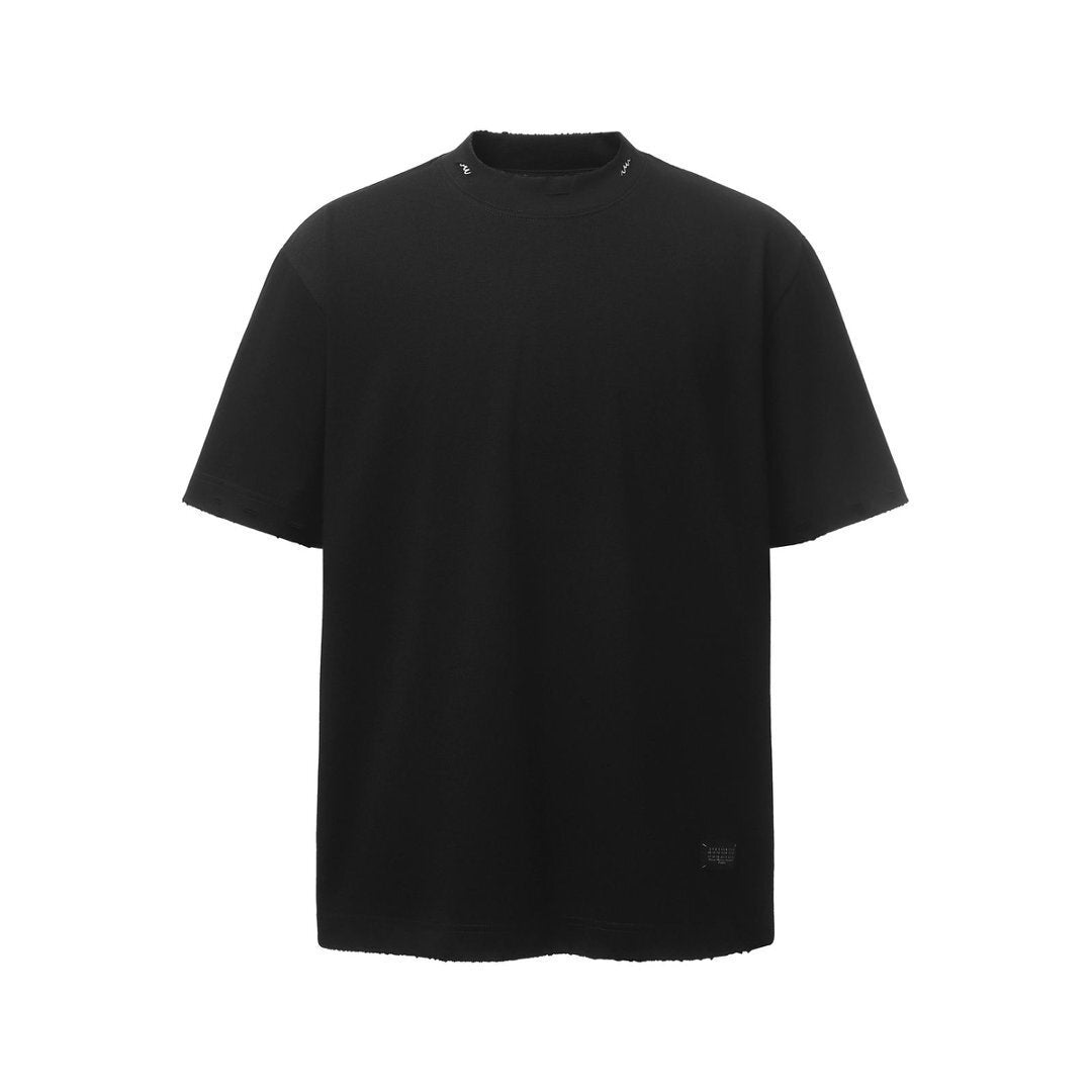 Oversize Damage Plain Short Sleeve T-Shirt