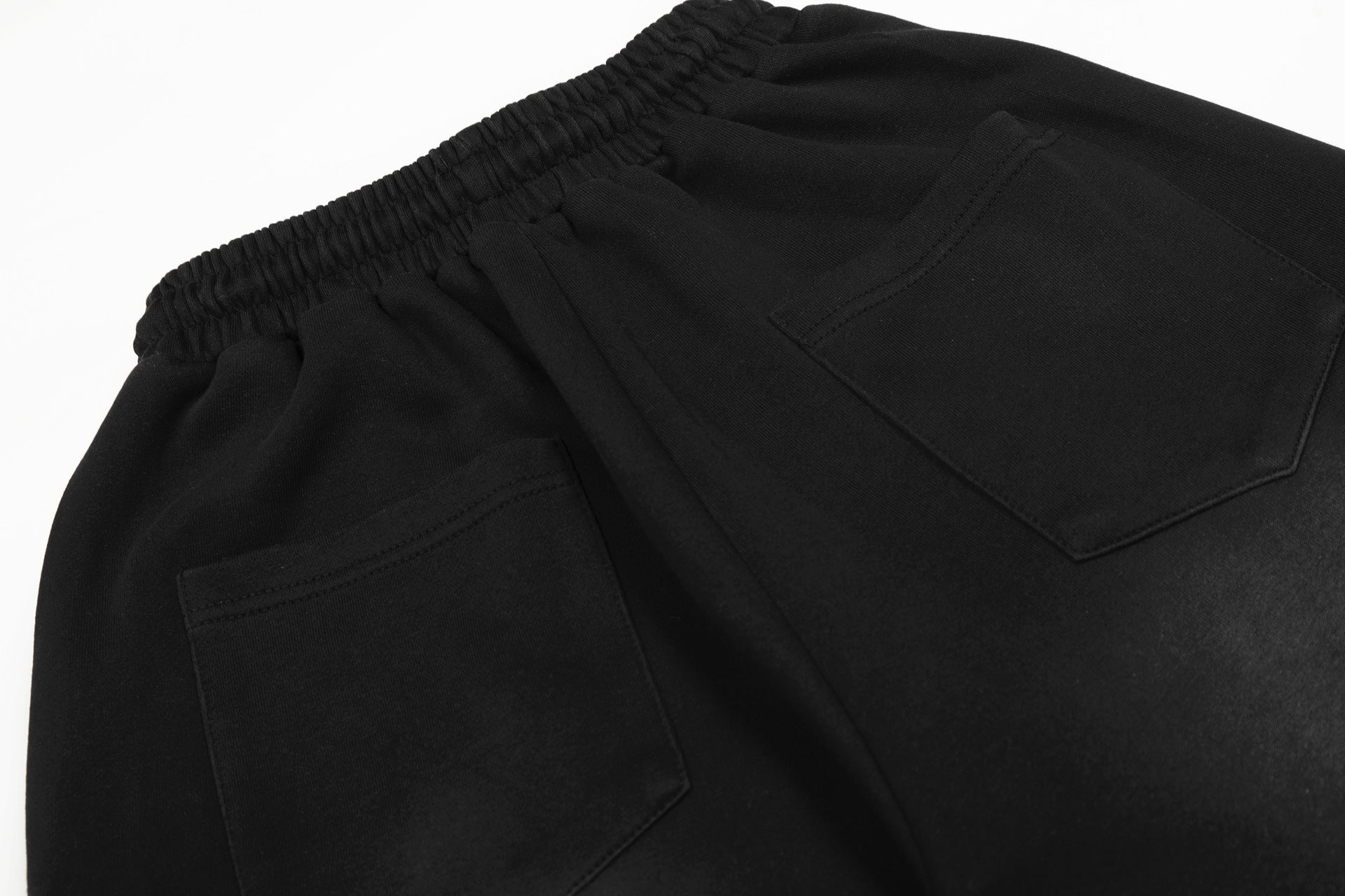Washed Studs Number Print Wide Leg Pants
