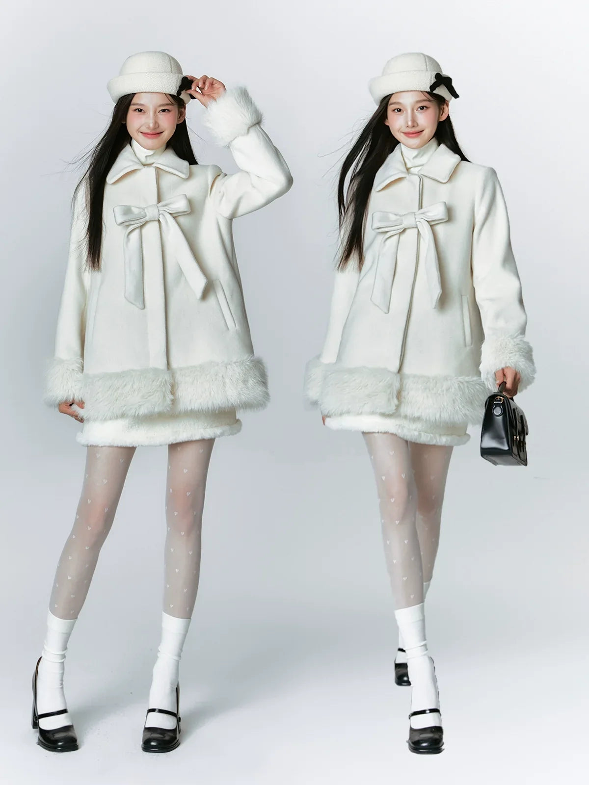 White Bow-Tie Tweed Jacket