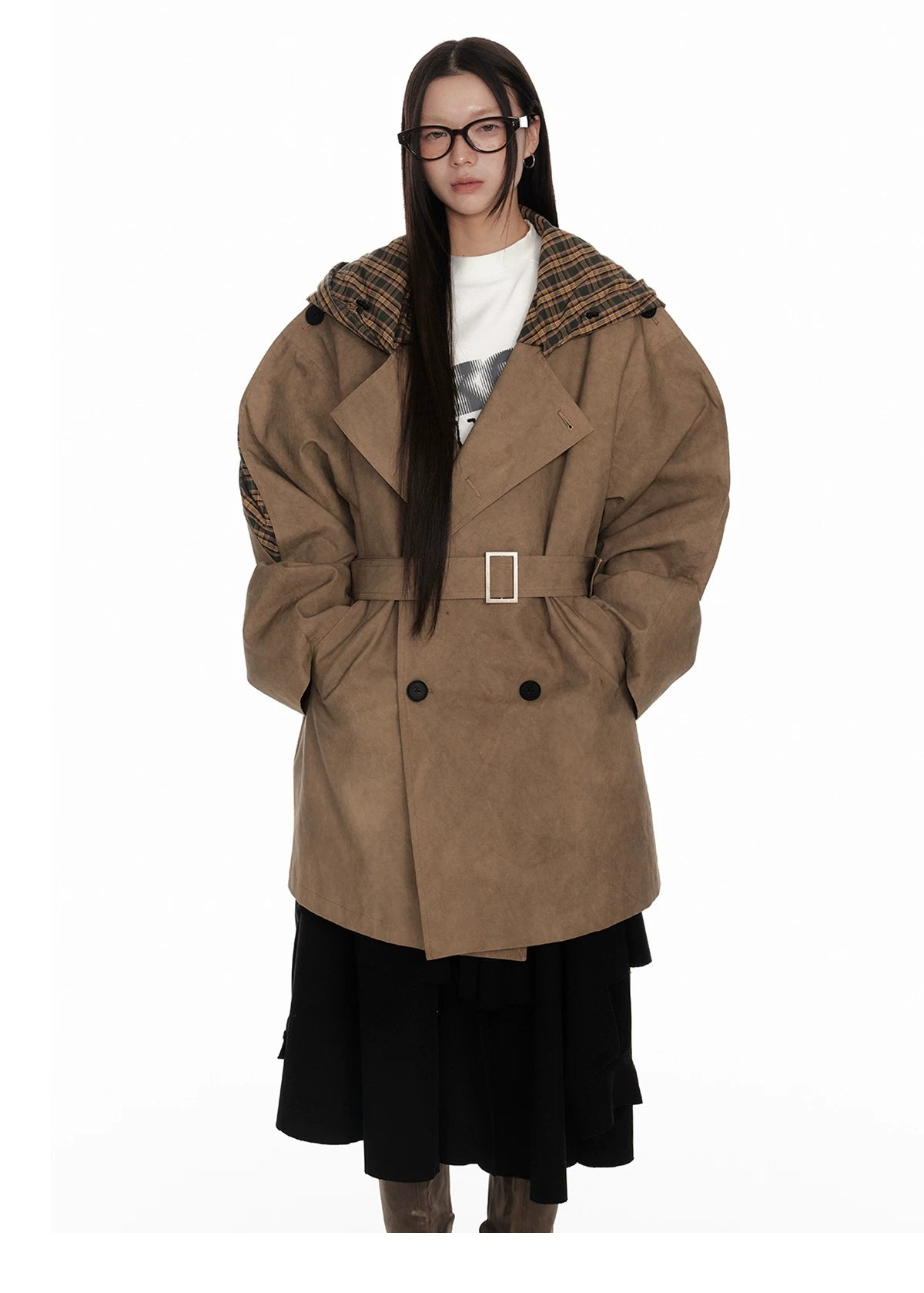 Textured Hooded Lining Jacket