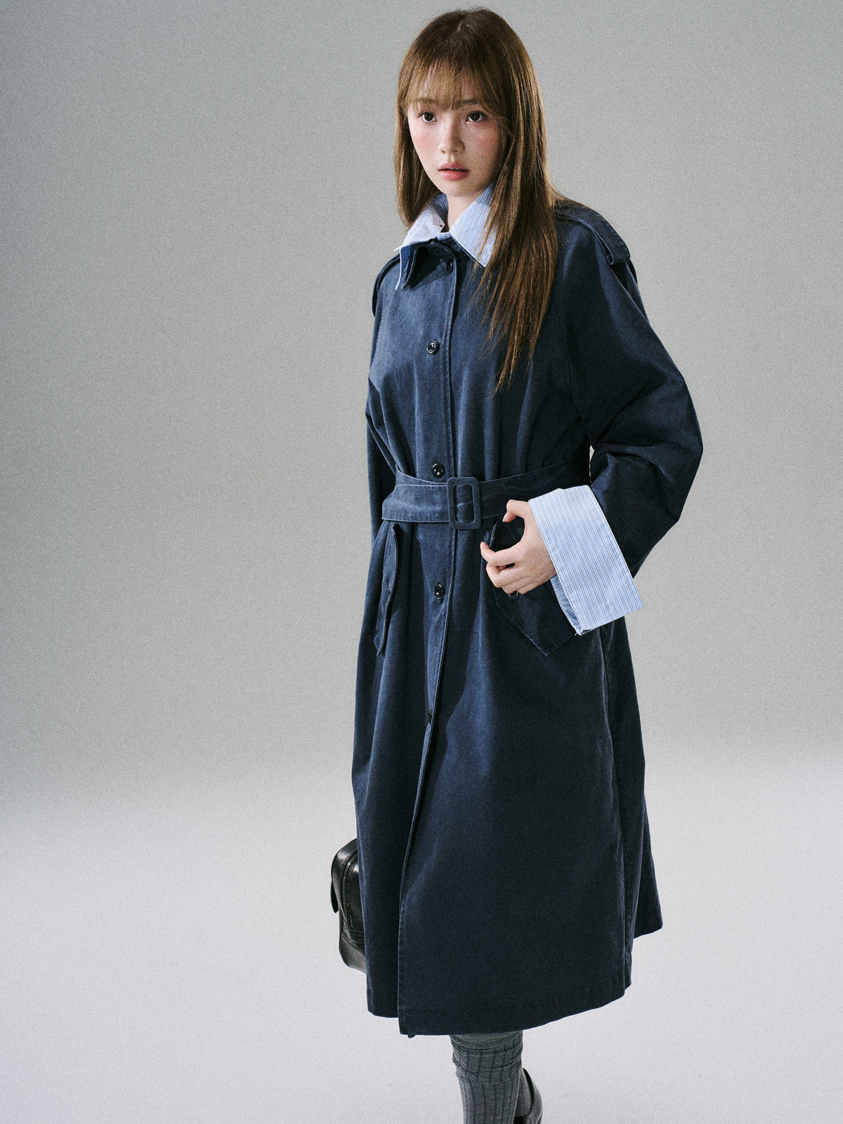 Detachable Rose-Fenced Girl's Trench Coat