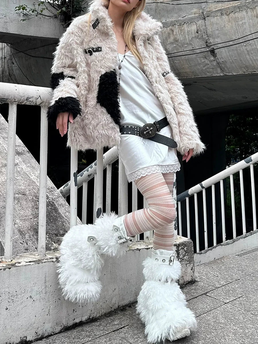 Patchwork Fake Fur Jacket