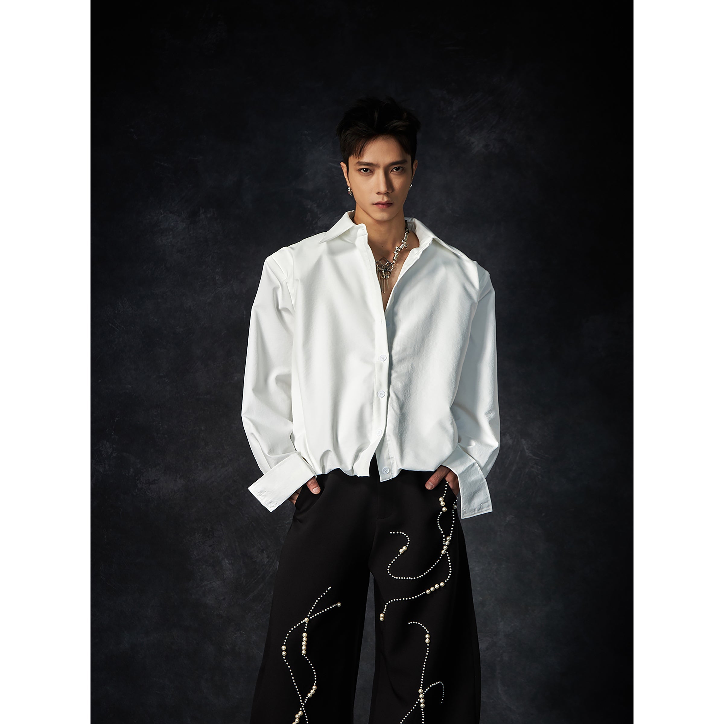 Multiple Button Waist-Fitted Hem Turn-Do
