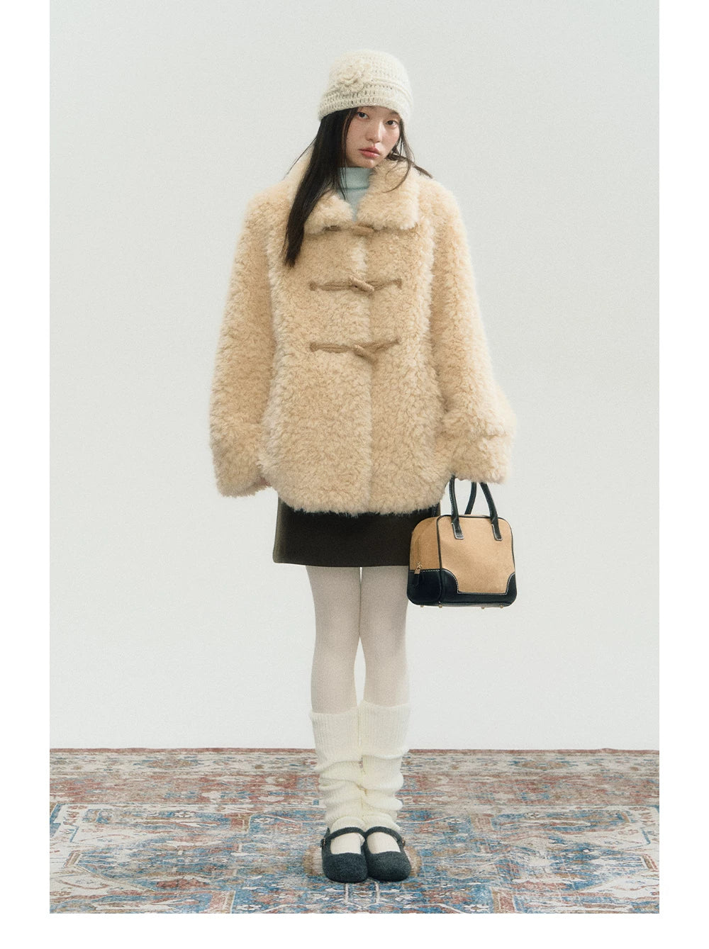 Fake Fur Turn-Down Collar Jacket