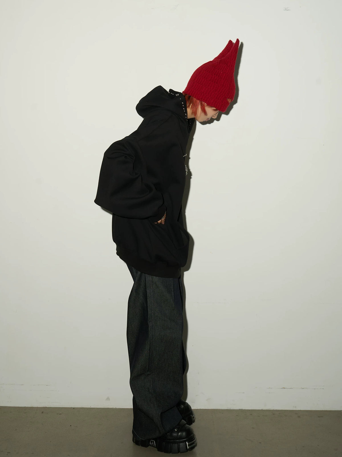 Studded Beaded Design Oversize Pullover Hoodie