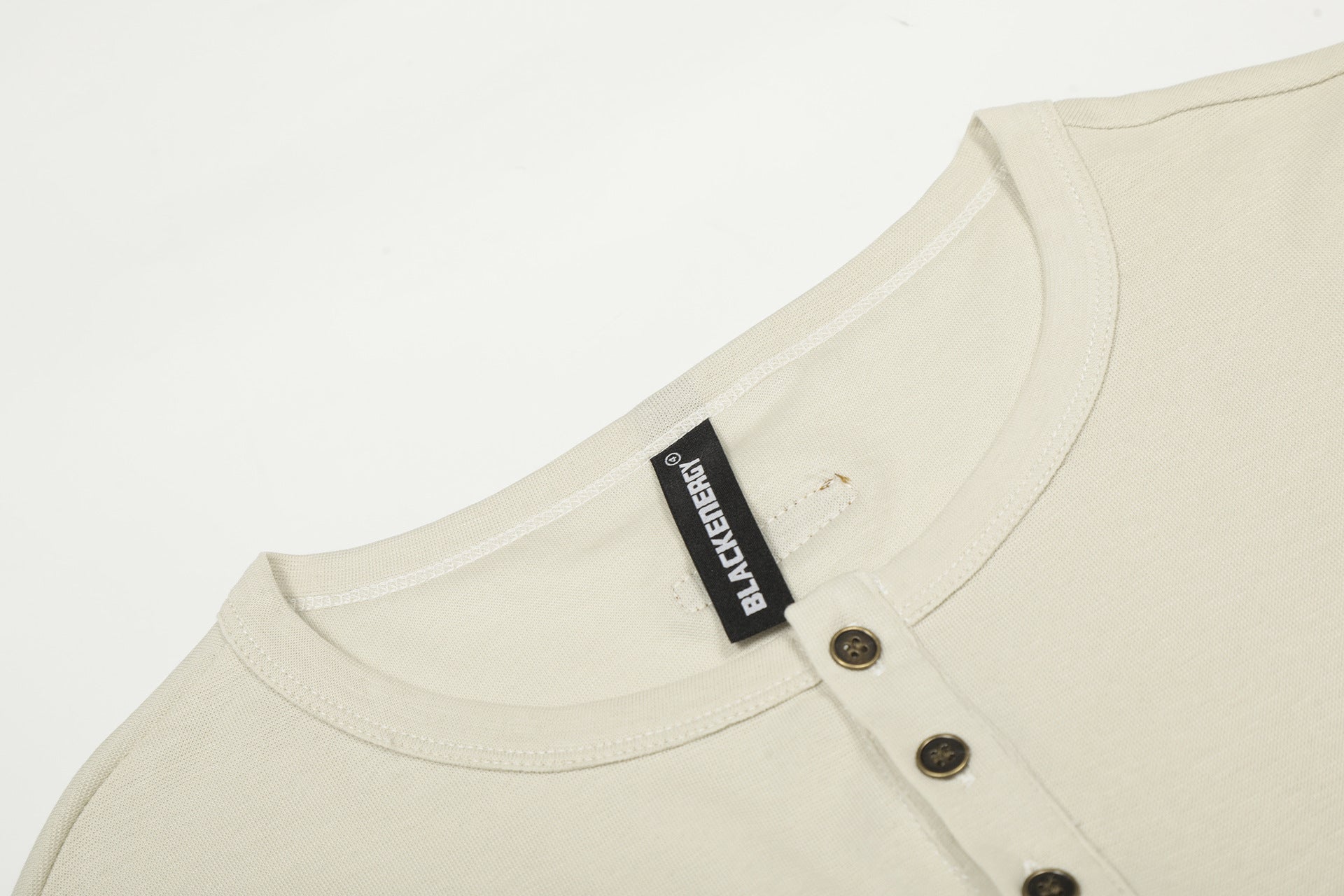 Henley Letter Studs Detail Long Sleeve T-Shirt