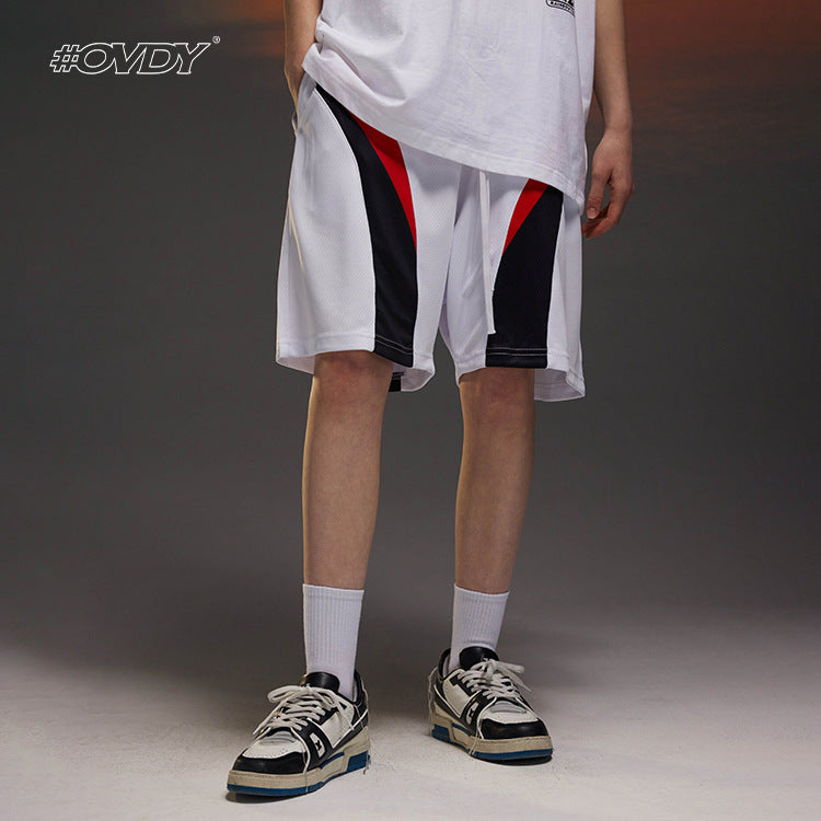 Mesh Patchwork Oversize Short Pants