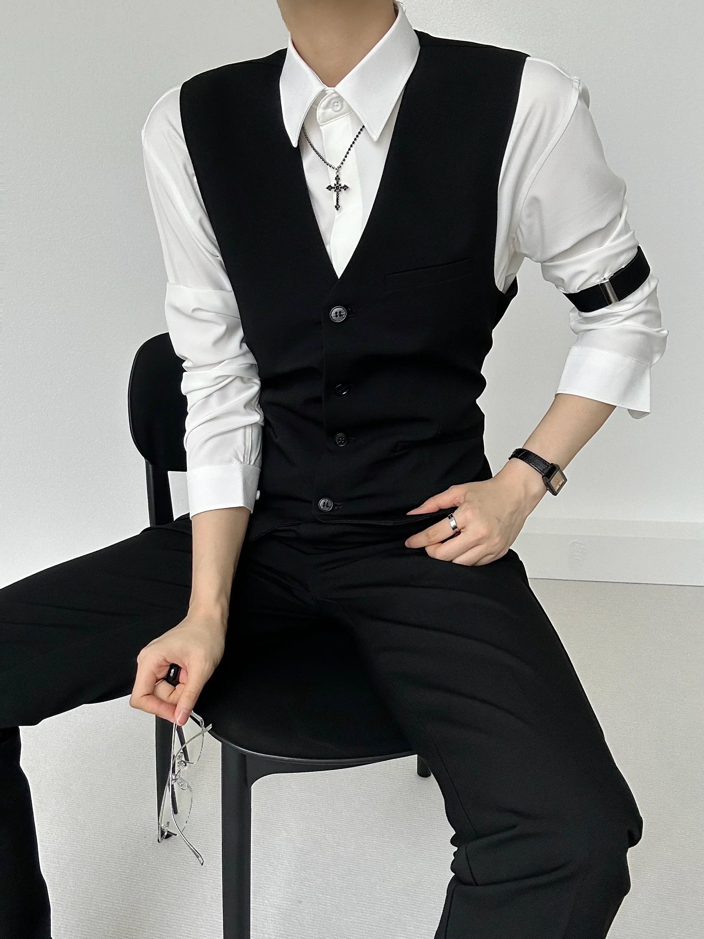Drape Plain Long Sleeve Shirt