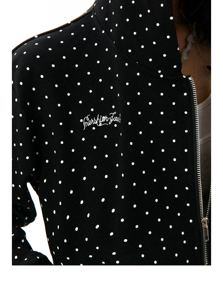 Polka Dot Zipper Hoodie