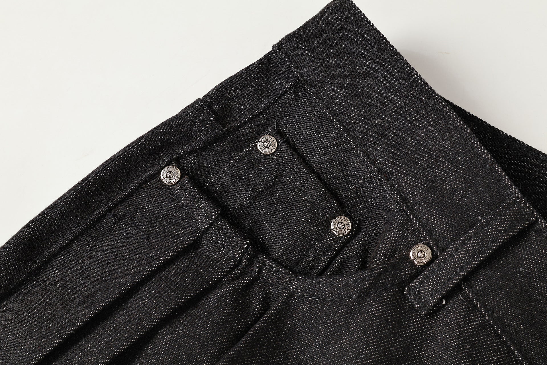 Heavyweight Studs Wide Leg Denim Jeans