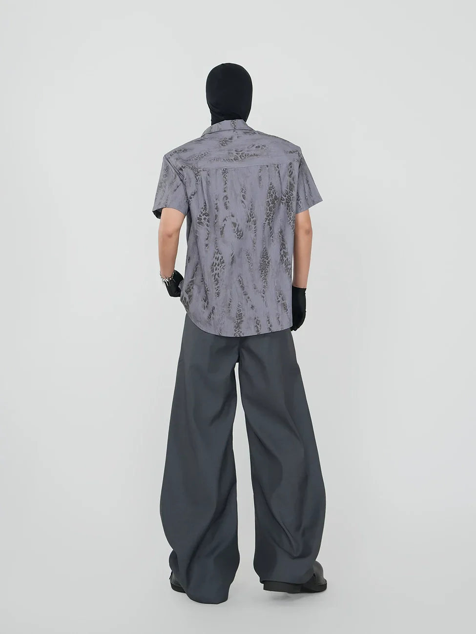 Snake Print Oversize Short Sleeve Shirt