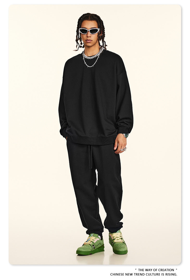 Oversize Heavyweight Basic Round Neck Sweatshirt