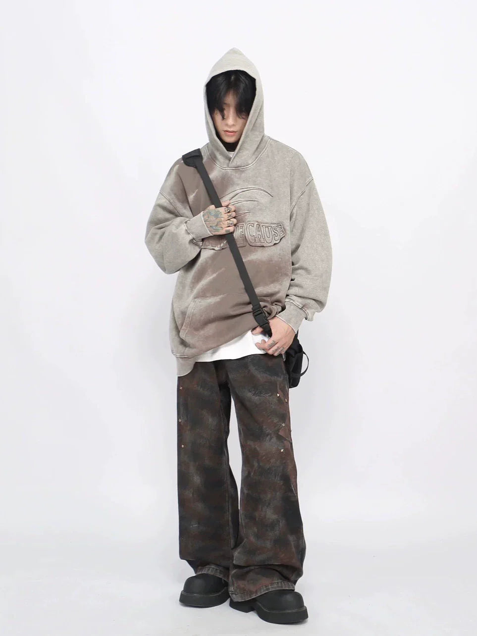 Letter Embroidery Tie Dye Hoodie