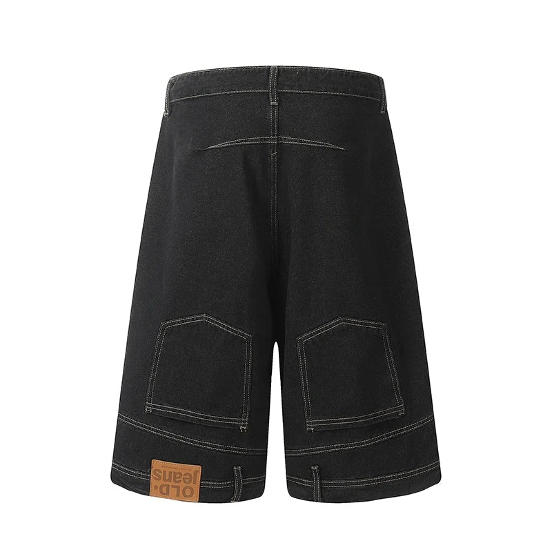 Wide Leg Denim Shorts