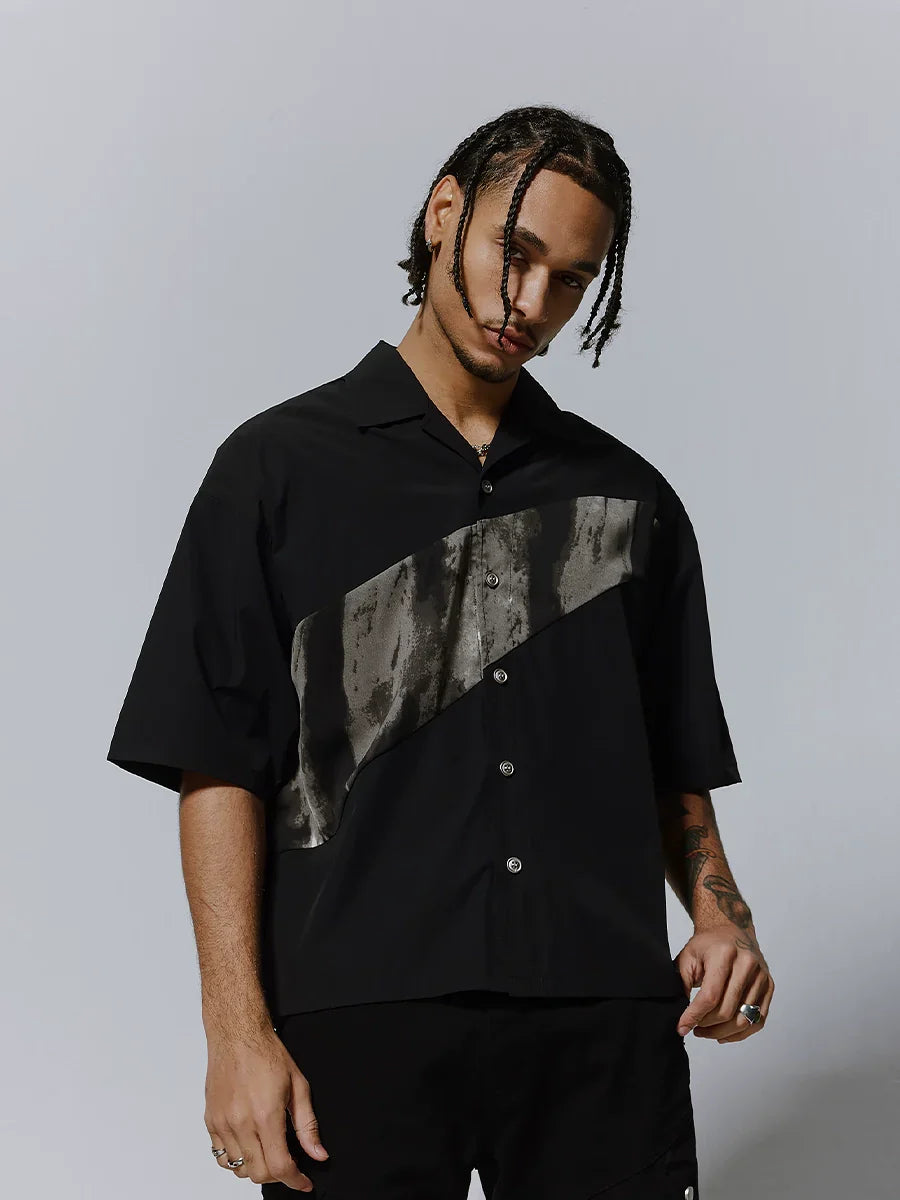 Marble Pattern Short Sleeve Shirt