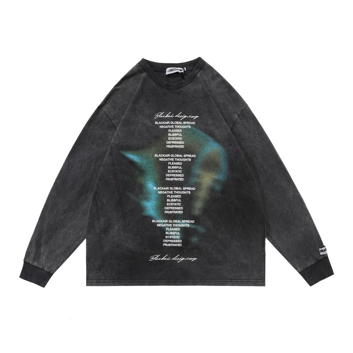 Letter Print Oversize Long-Sleeve Top