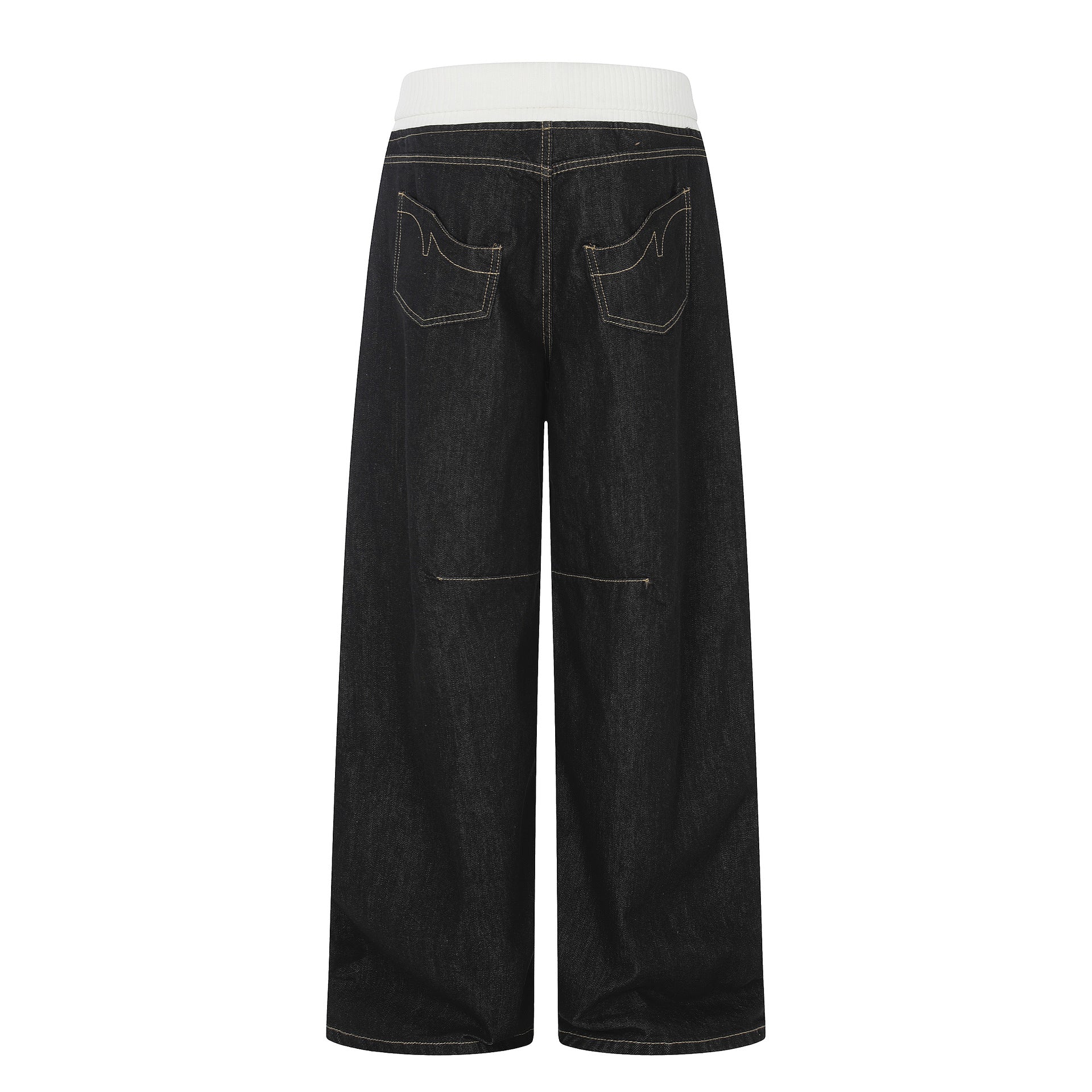 Deconstruction Patchwork Wide Leg Denim Jeans