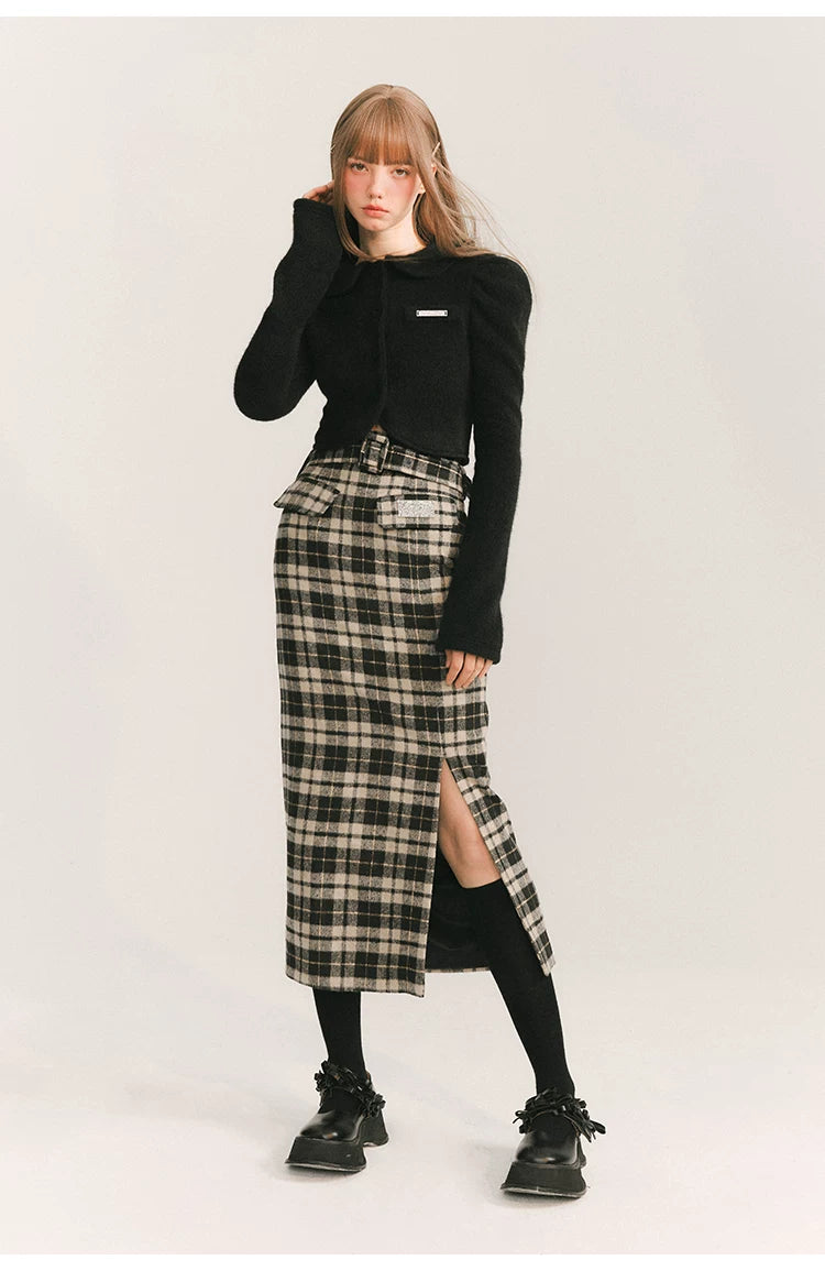 Cropped Round Collar Button Jacket