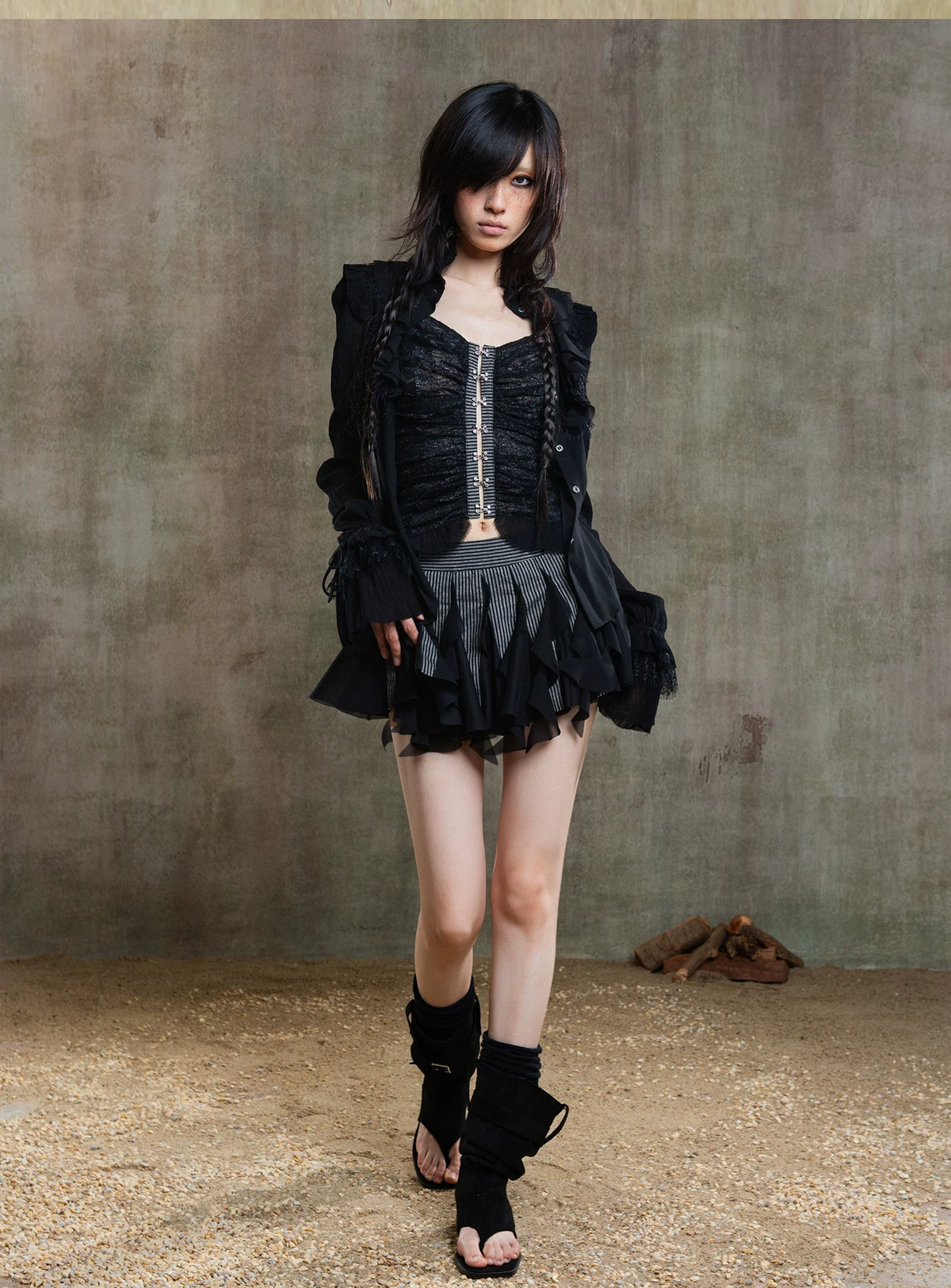 Sheer Chiffon Gothic Court Style Blouse