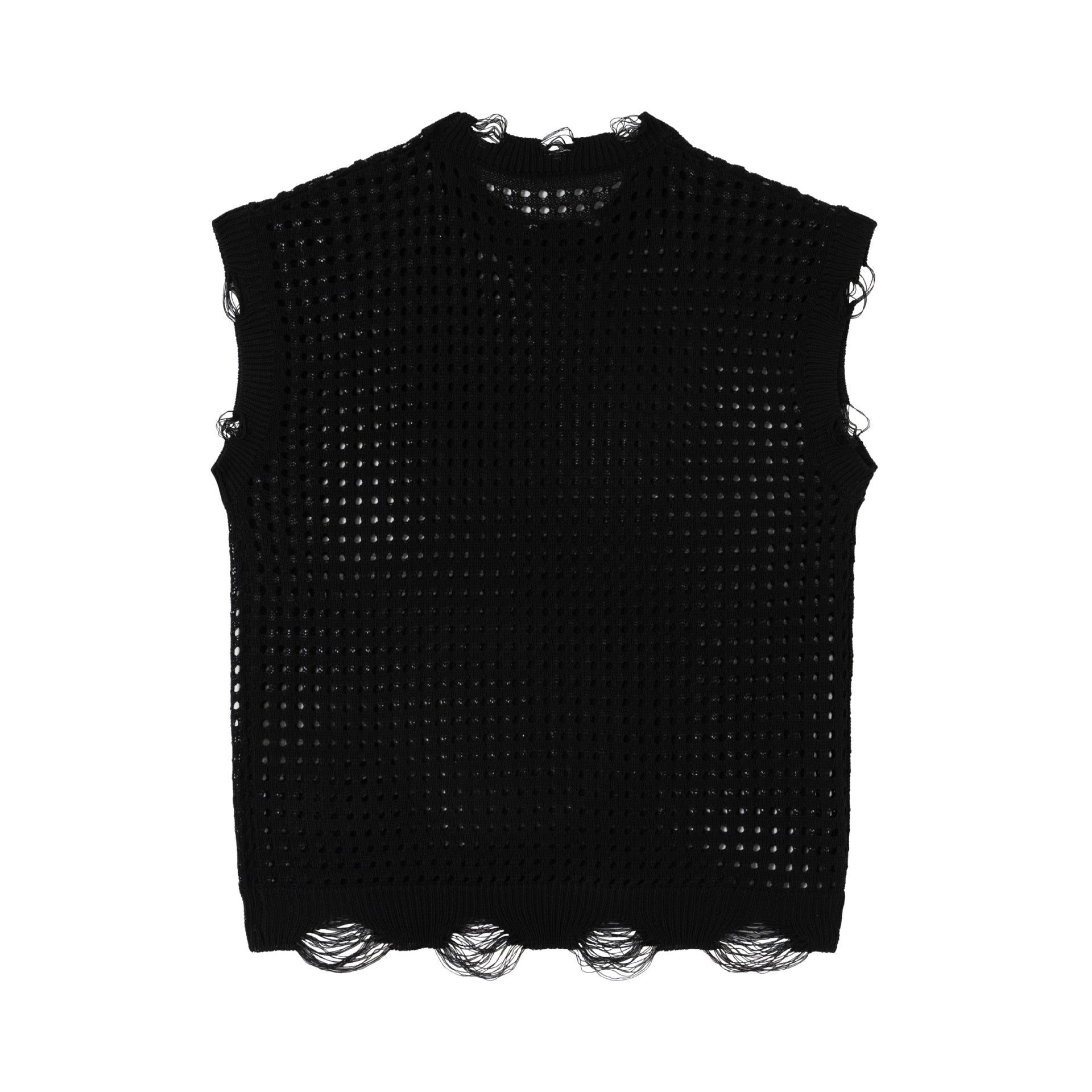 Mesh Damage Design Knit Vest