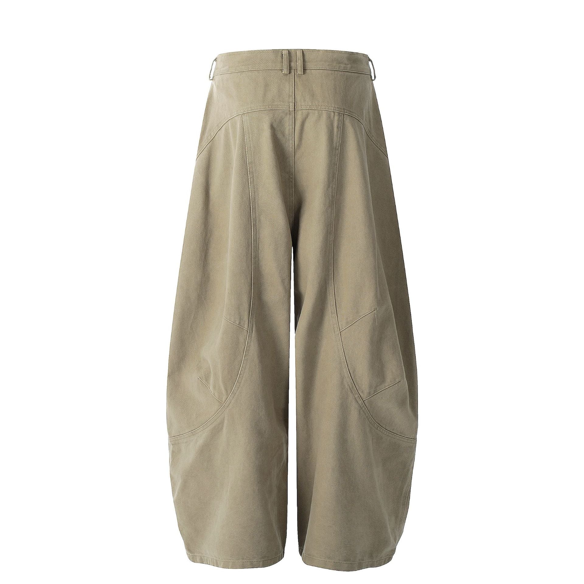 Wide Leg Curved Cargo Pants