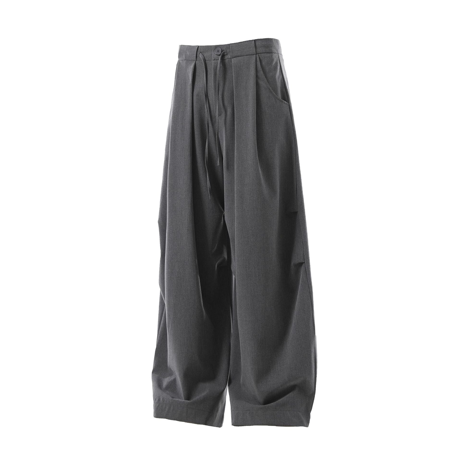 Deconstruction Pleats Curved Trousers