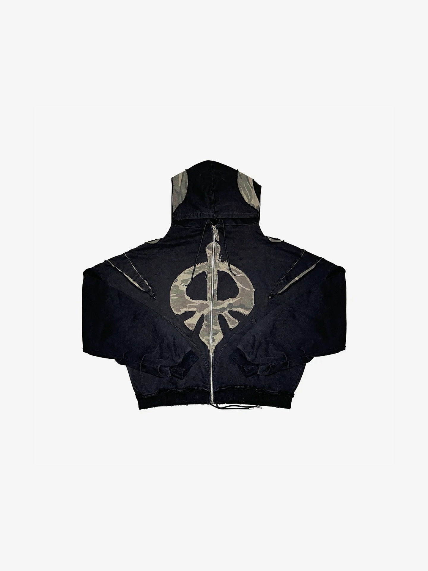 Y2K Drawstring Patch Embroidered Sweatshirt