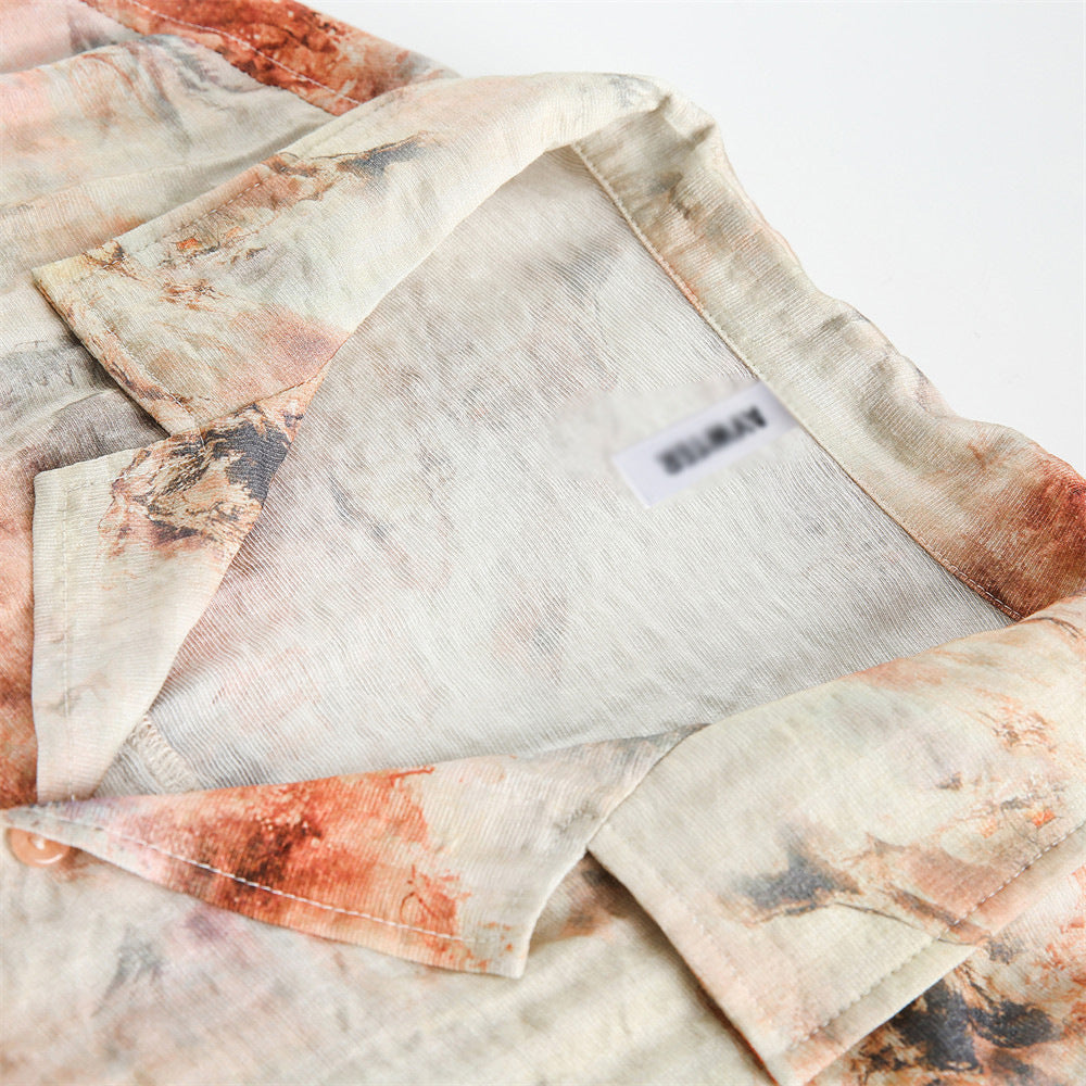 Inktverfschilderij Tie-Dye Korte Mouwen Shirt