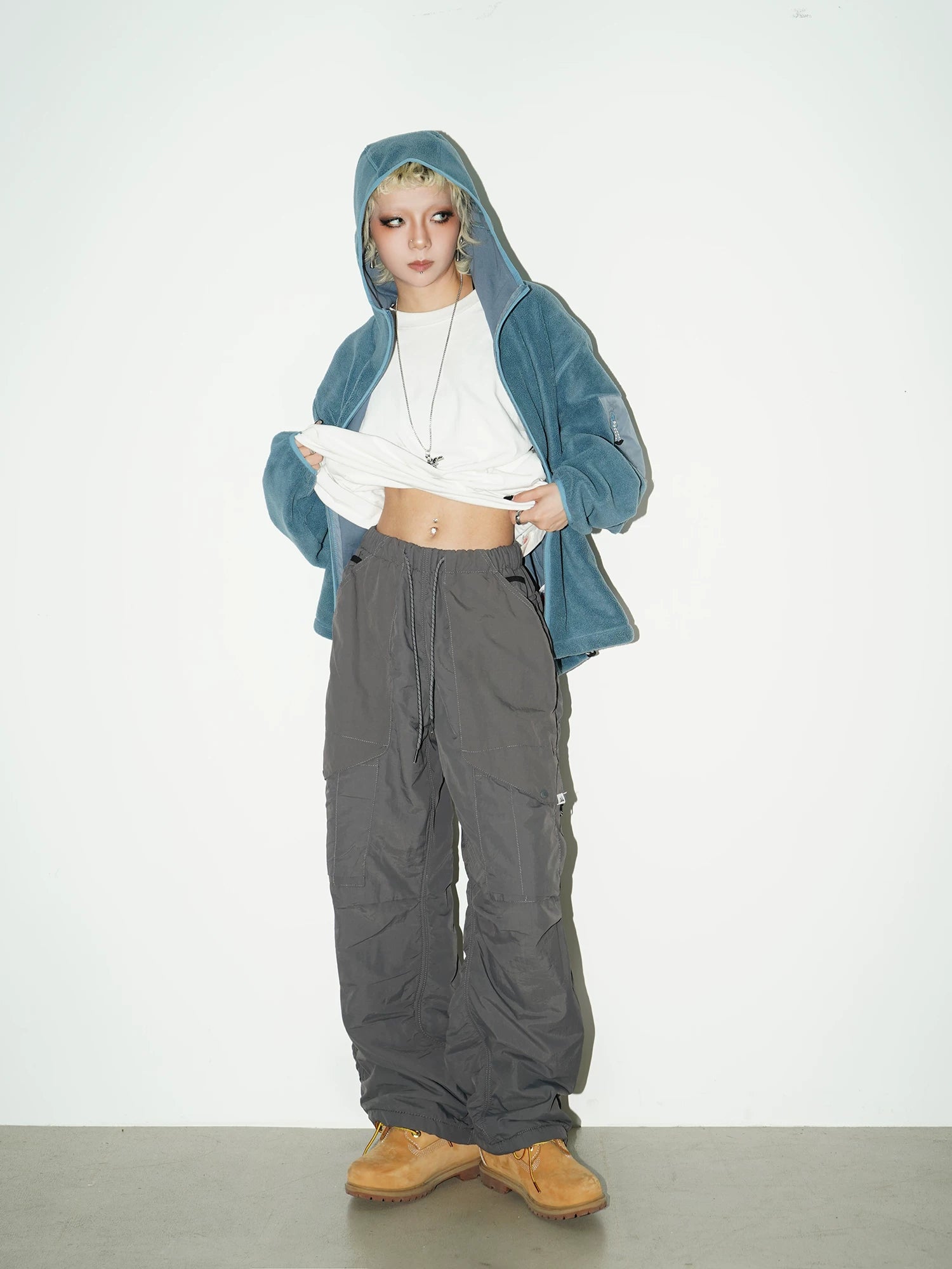 Fleece Zipper Hoodie & Drawstring Sweat Pants Setup