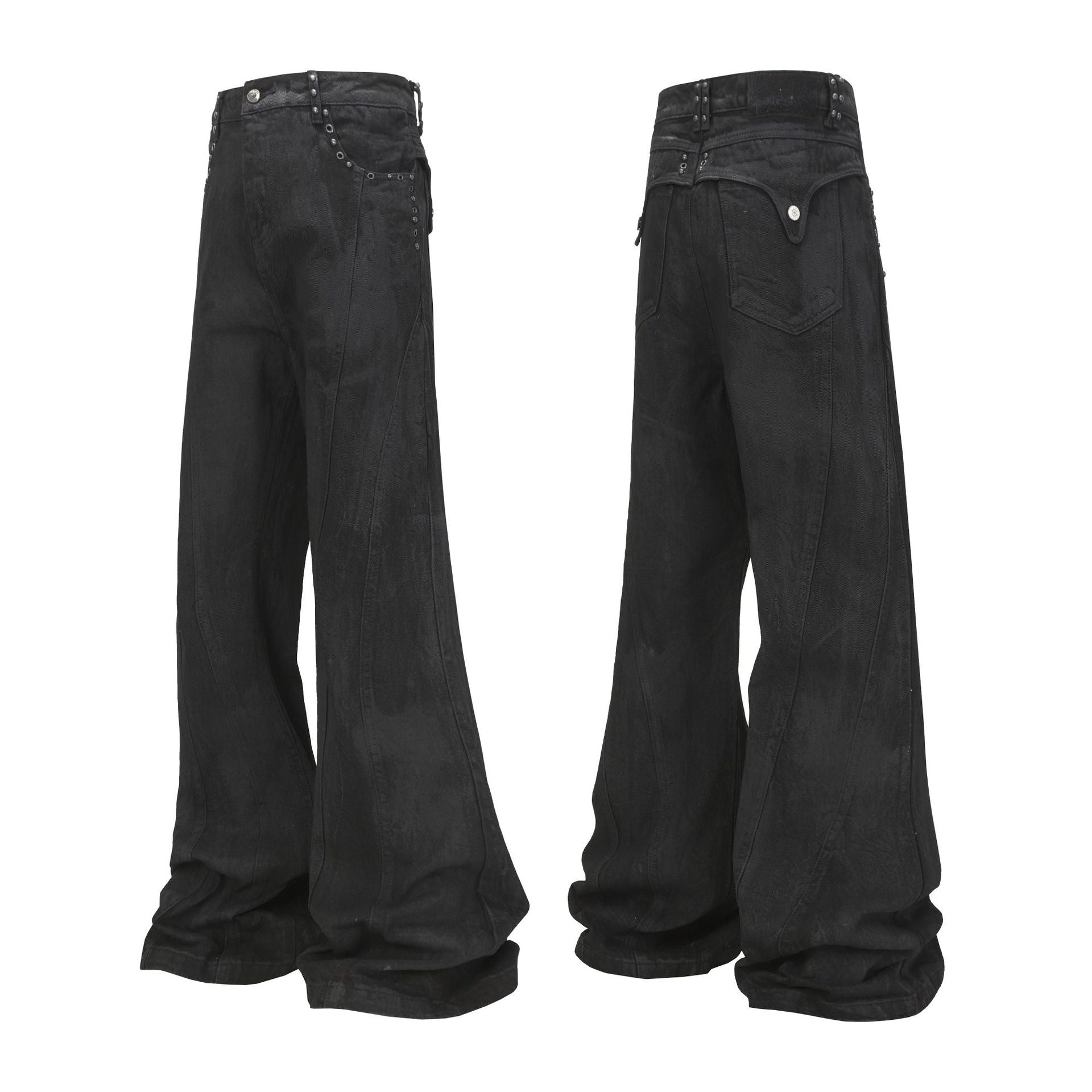 Wash Tapered Full-Length Denim Jeans