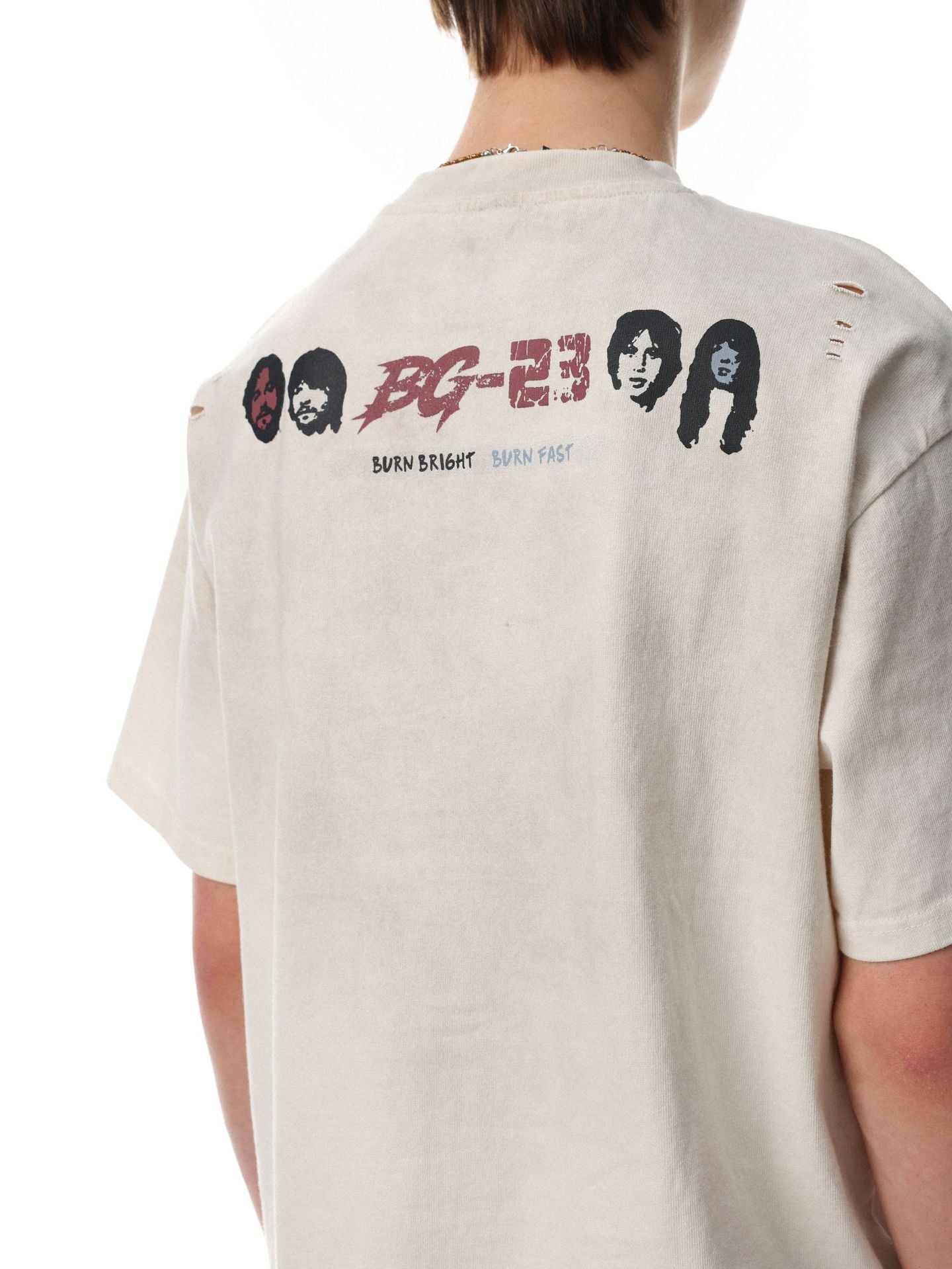 Graphic Print Dirty Dye Damage Short Sleeve T-Shirt