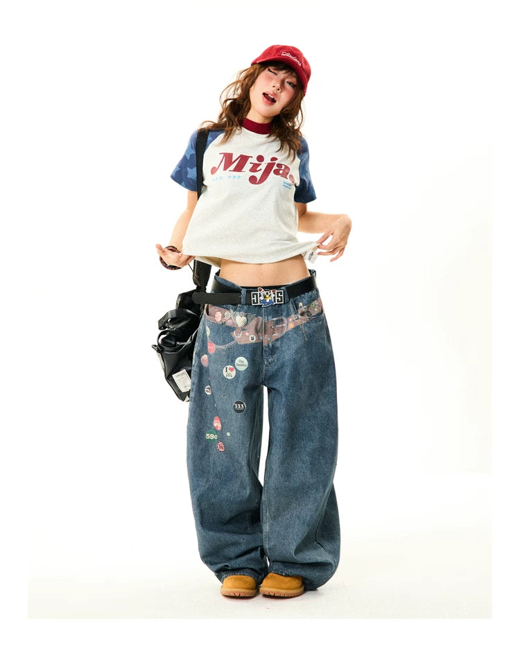 Raglan Sleeve Letter Print Fitted Short Sleeve T-Shirt