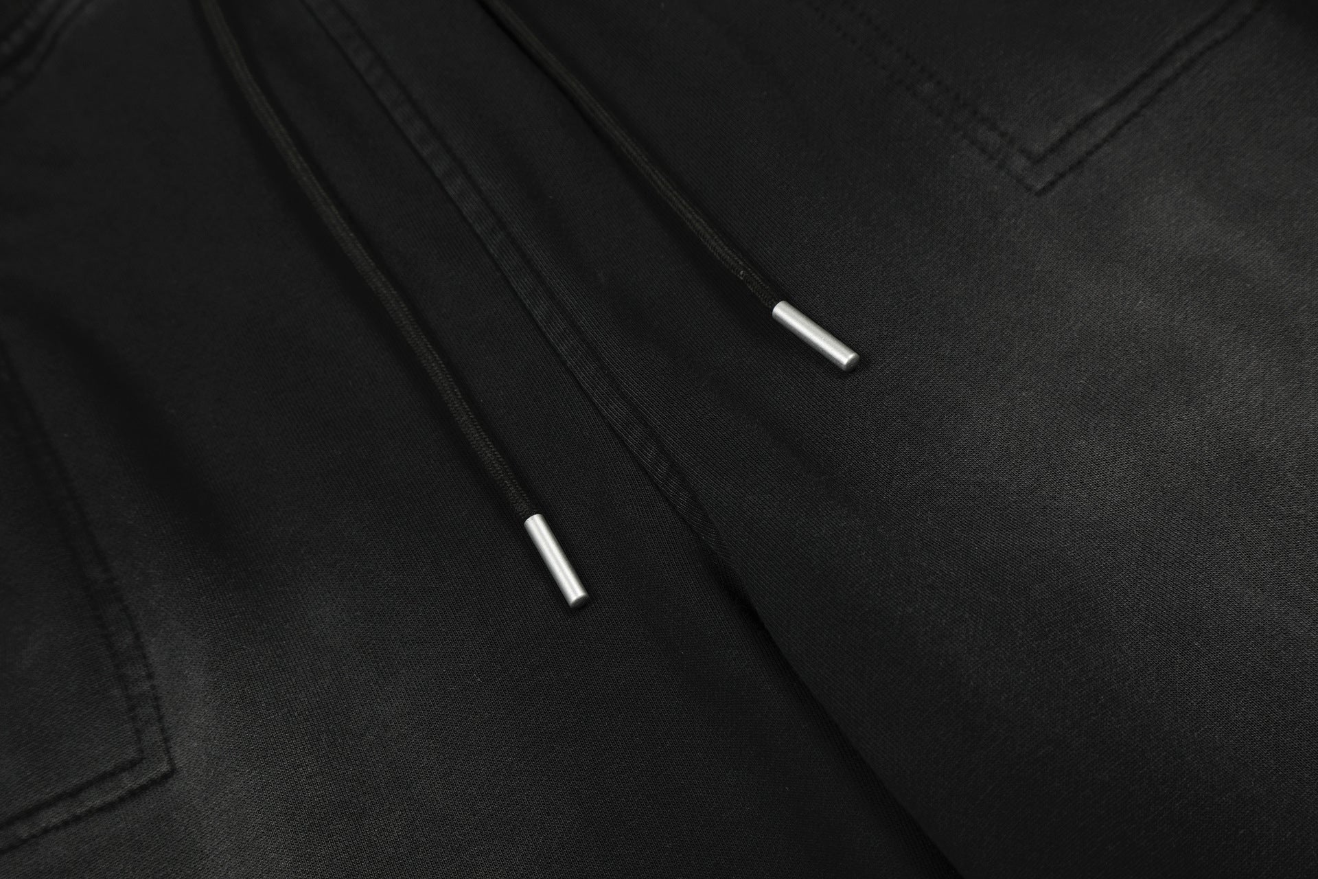 Washed Damage Drawstring Wide Leg Sweatpants