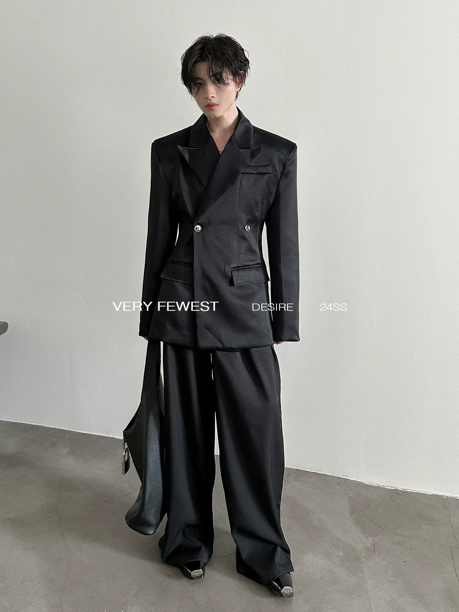 Three Dimensional Silhouette Shoulder Pad Tailored Jacket