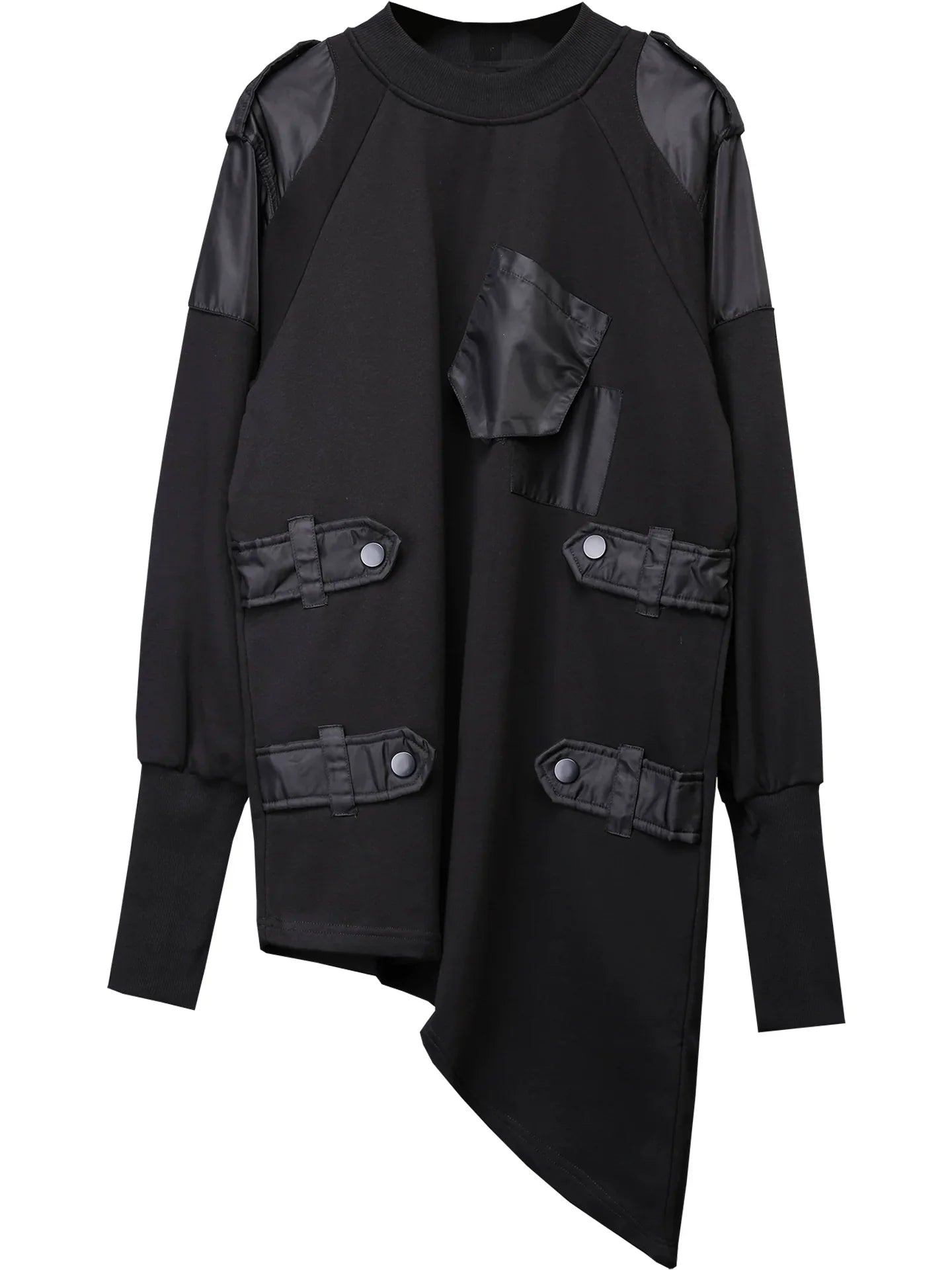 Asymmetric Mix Patch Sweatshirt