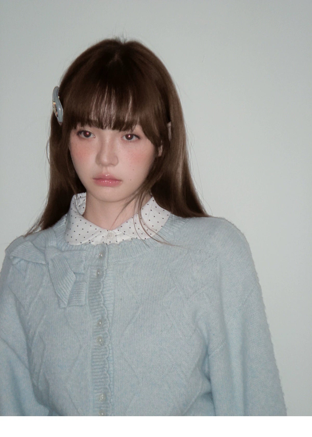 Moonlight Silhouette Bow Detail Wool Knit Cardigan