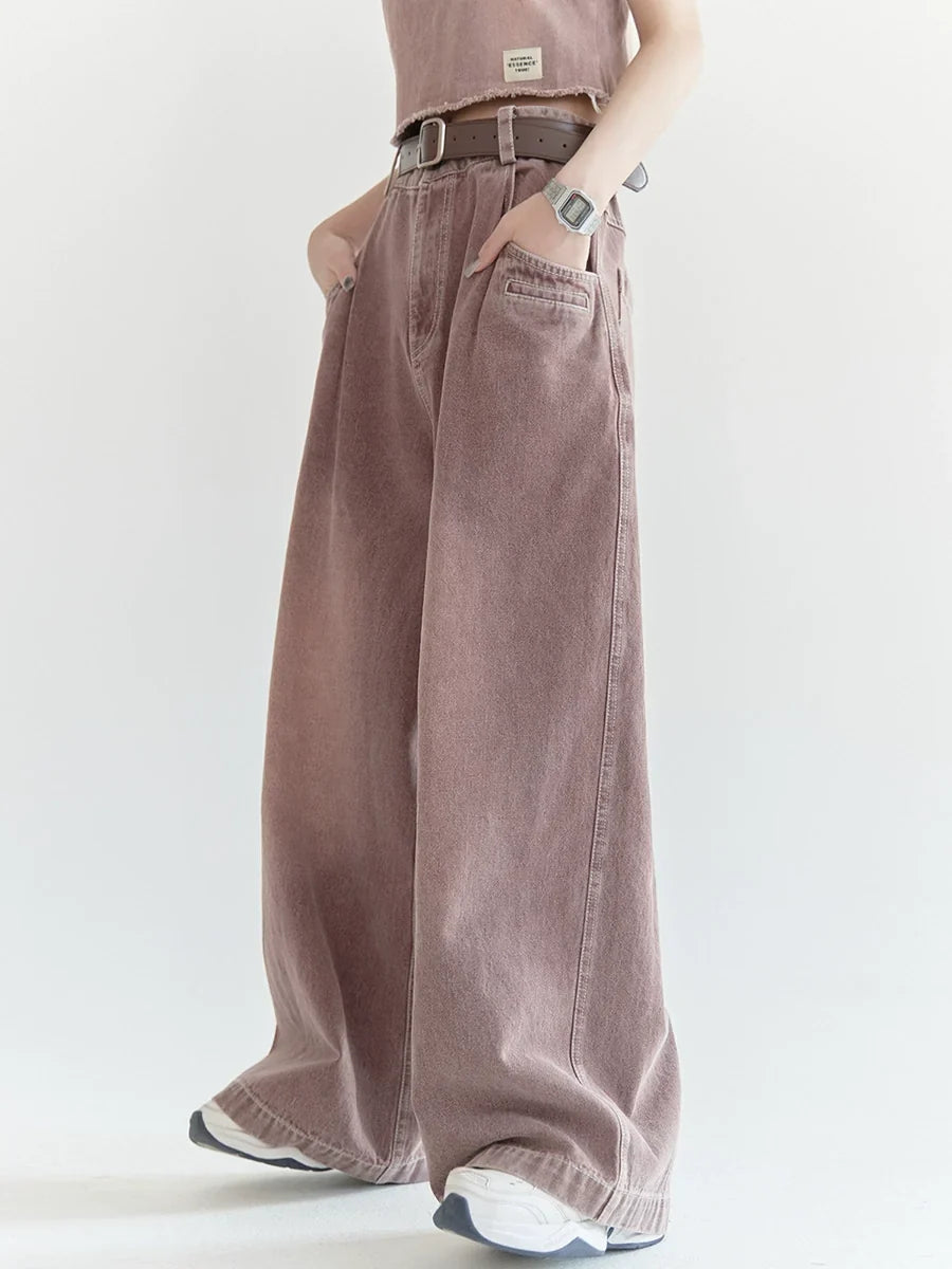 Wide-Leg Buggy Denim Jeans
