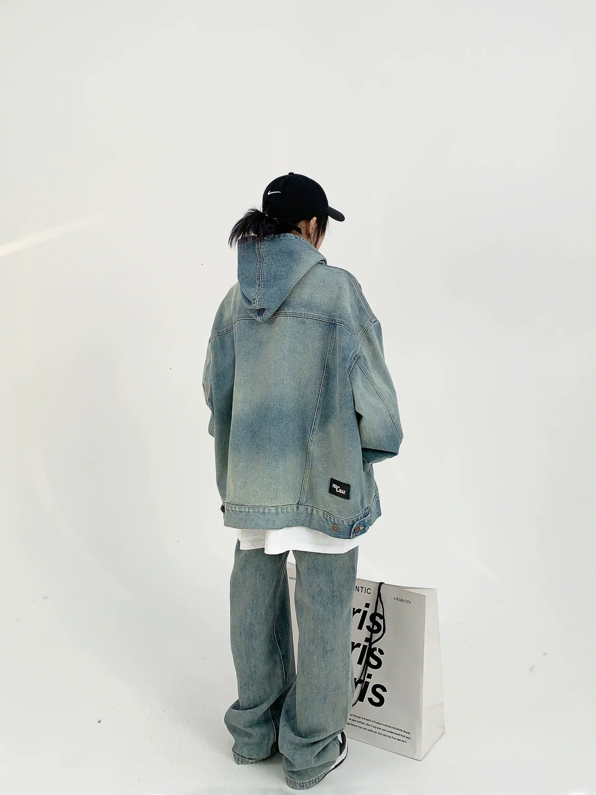 Oversize Pullover Denim Hoodie