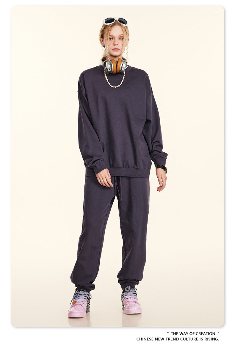 Oversize Heavyweight Basic Round Neck Sweatshirt