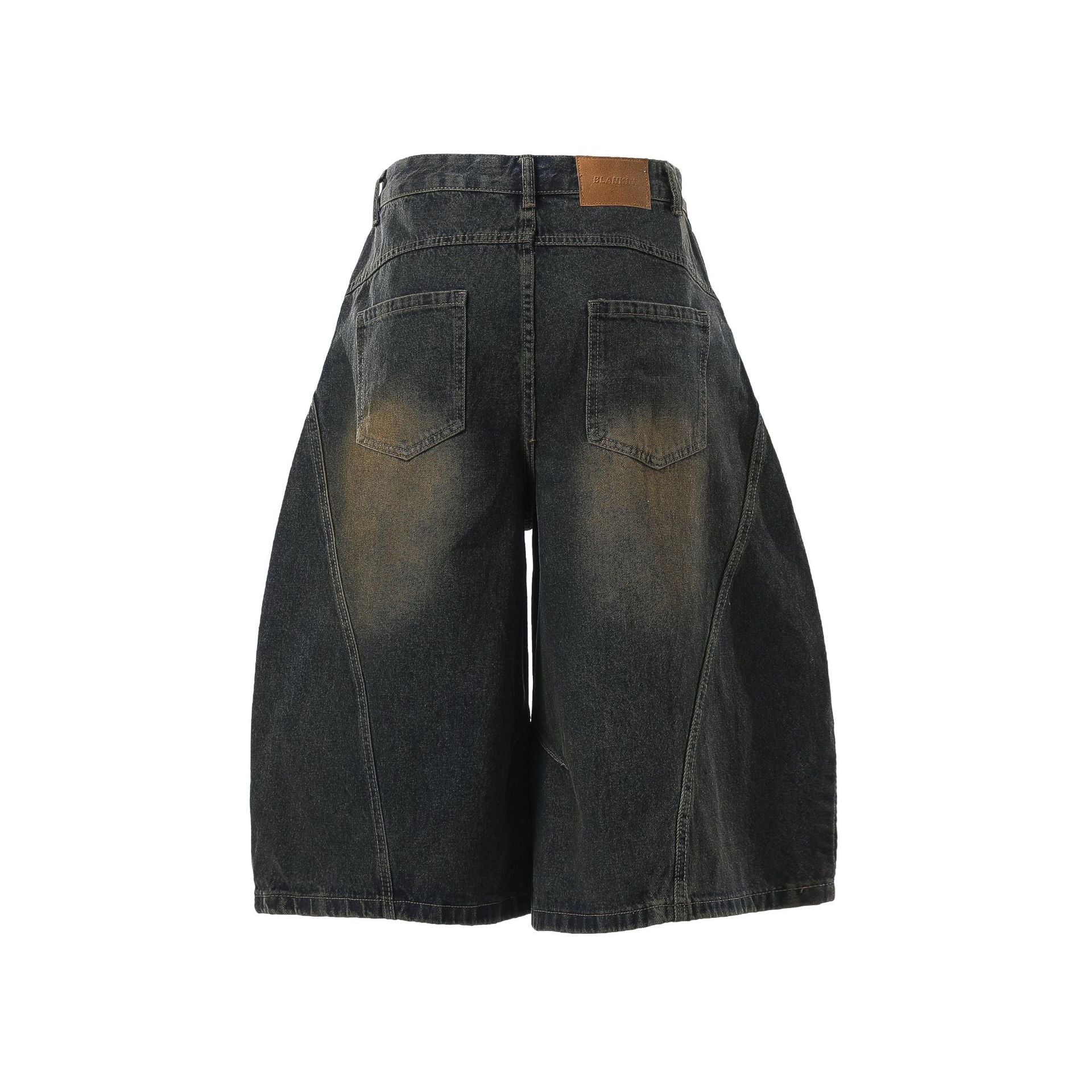 Washed Curved Denim Jort
