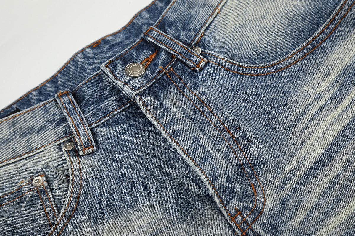 Washed Whisker Denim Jort